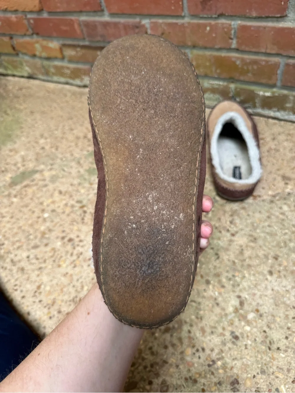 Men’s Sorel Brown Slip-On Slippers with Cream Interior